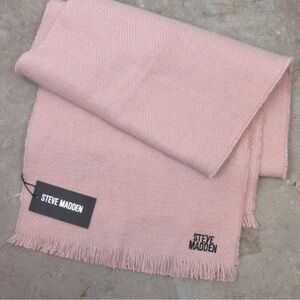 Steve Madden Blush Pink Soft Large Scarf, Stitched‎ Spell Out NEW